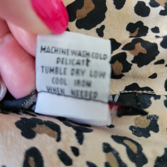 Quo-Silk Animal Print Button Down Short Sleece Shirt Blouse Women's Size 2xl - Picture 6 of 7